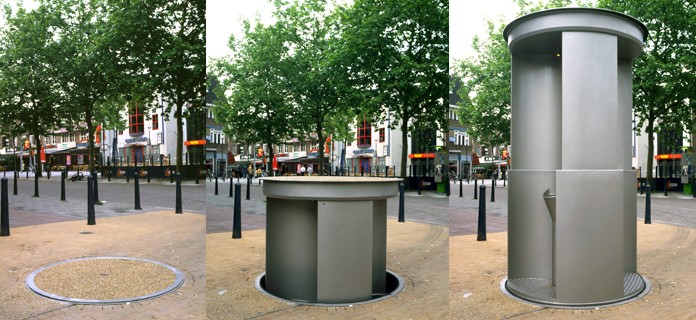 The Urilift system seen here in Amsterdam